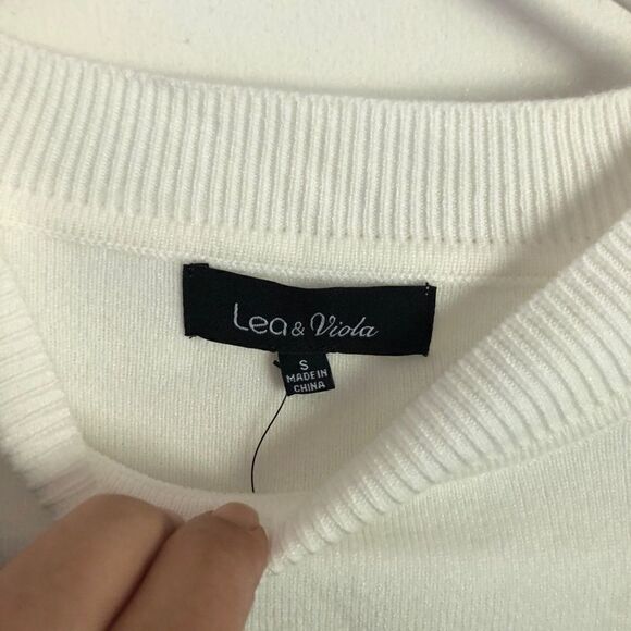 ANTHROPOLOGIE LEA &Viola Cable -Knit Cream Sweater.Size S - Picture 3 of 7